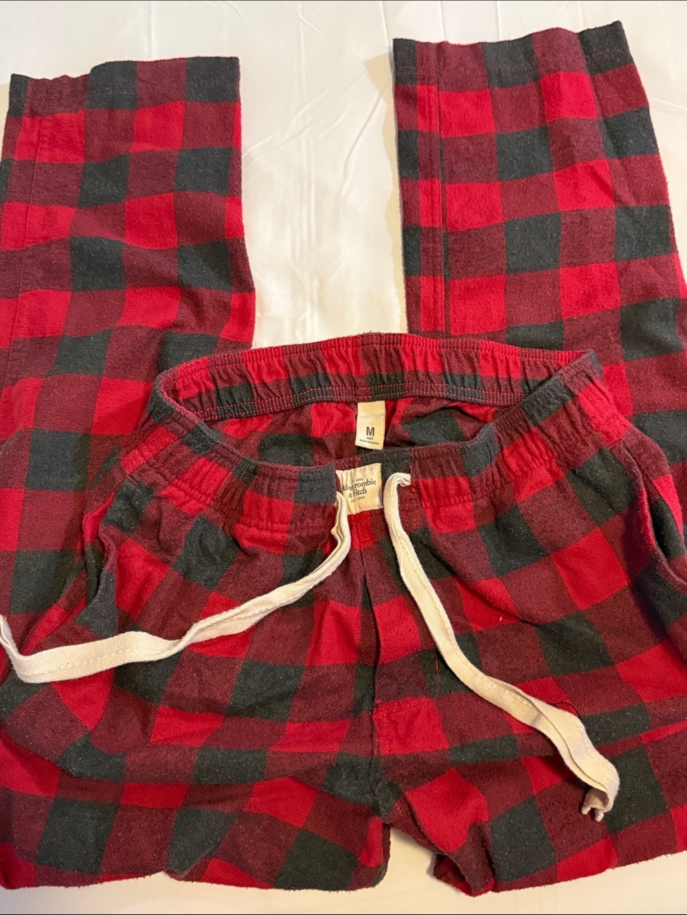 Abercrombie M Red and Black Buffalo Plaid Lounge Pants
